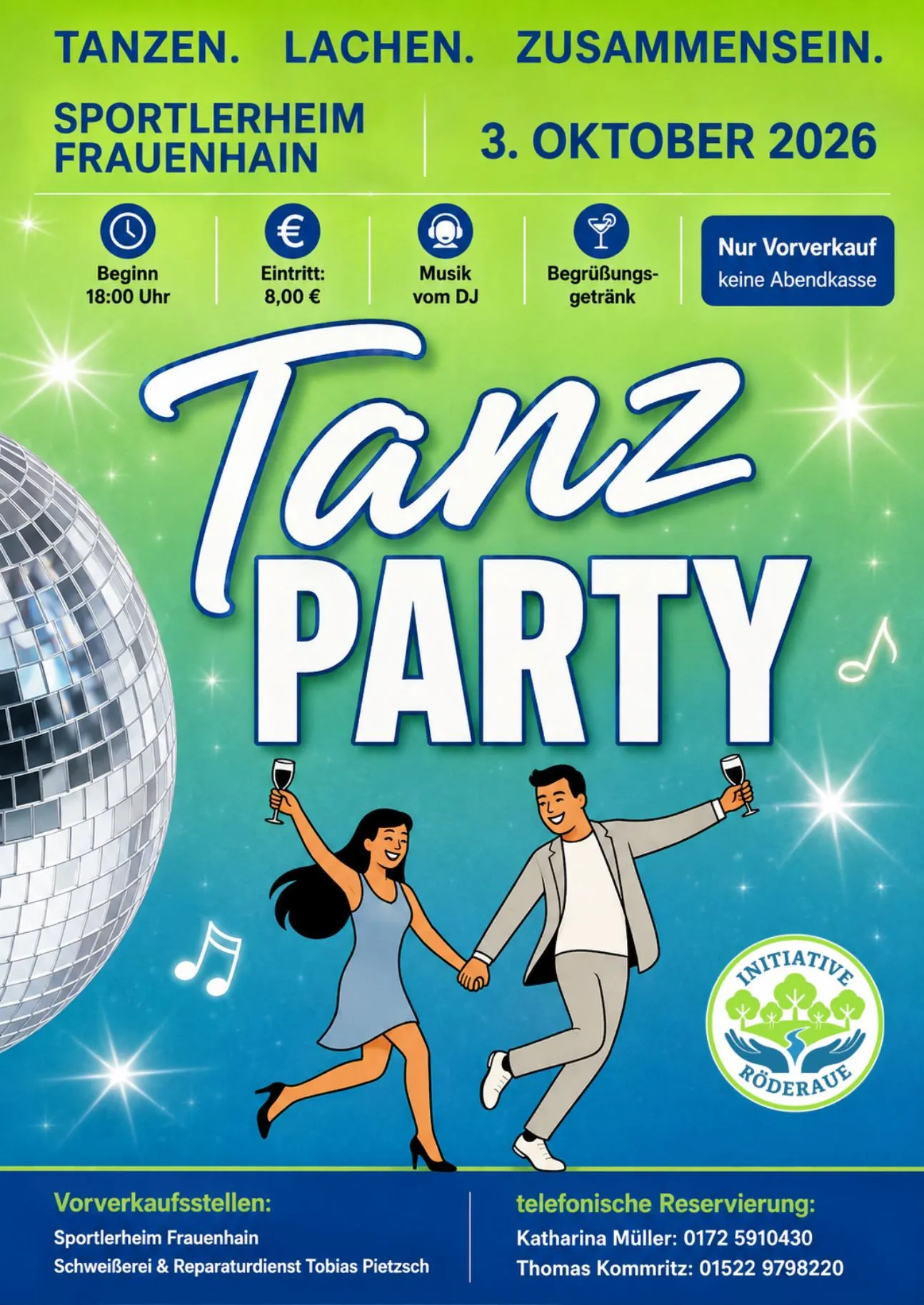 Flyer für Tanzparty am Tag der Deutschen Einheit
